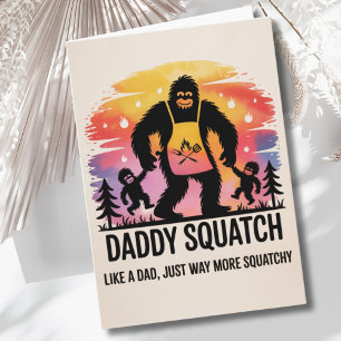 Cartão Aniversário do Papai Divertido Bigfoot Sasquatch C