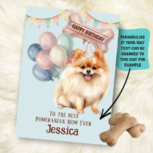 Cartão Aniversário do Papai/Mamãe do Cachorro Pomerânia