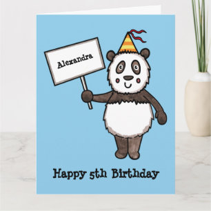 Cartão Aniversário do Partido Panda Personalizado