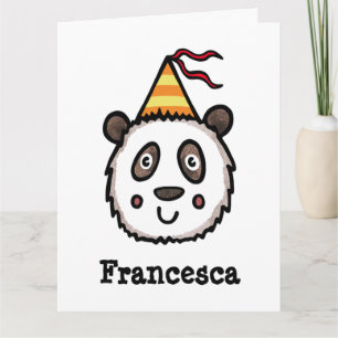 Cartão Aniversário do Partido Panda Personalizado