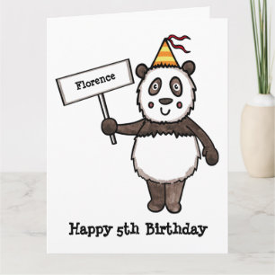 Cartão Aniversário do Partido Panda Personalizado