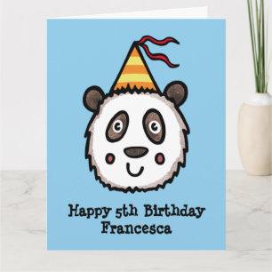 Cartão Aniversário do Partido Panda Personalizado