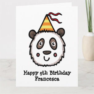 Cartão Aniversário do Partido Panda Personalizado