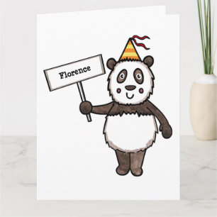 Cartão Aniversário do Partido Panda Personalizado