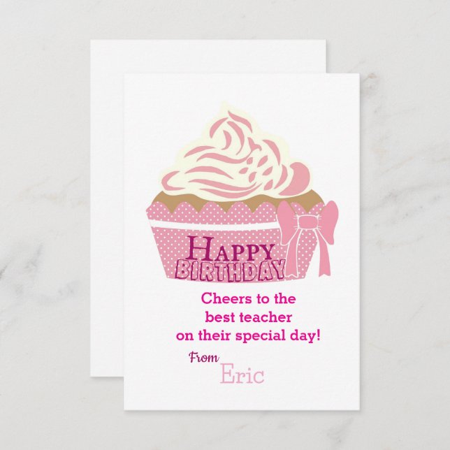 Cartão Aniversário do Professor (Frente/Verso)
