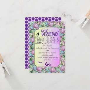 Cartão Aniversário do Professor