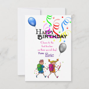Cartão Aniversário do Professor