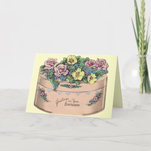 Cartão Aniversário do Retro dos anos 40 (Frente)