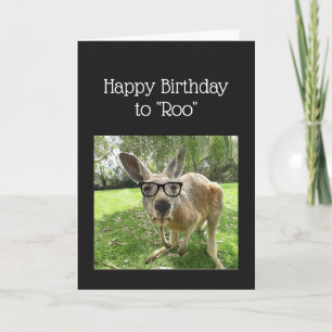 Cartão Aniversário do Roo Fun Kangaroo Austrália Arte Ani