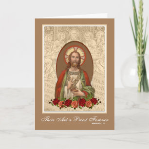 Cartão Aniversário do Sacerdócio Ordenação de Padre Jesus