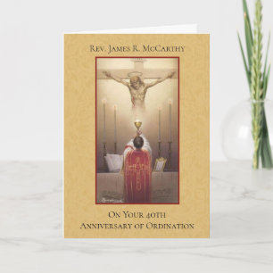 CARTÃO ANIVERSÁRIO DO SACERDOTE ORDENAÇÃO HÓSTIA CRUCIFIX