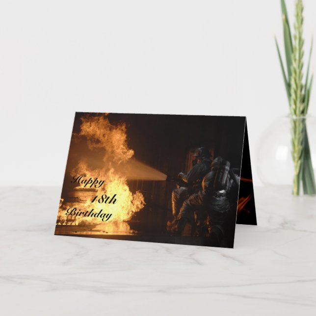 Cartão Aniversário do sapador-bombeiro o 18o (Frente)