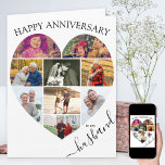 Cartão Aniversário do Script Husband Collage do Heart 9 P<br><div class="desc">Diga Feliz Aniversário com uma coleção de fotos de coração de amor, cartão personalizado de aniversário de casamento. O modelo de foto está configurado para que você adicione suas fotos, trabalhando em linhas de cima para baixo. A colagem de fotos contém 9 fotos que são exibidas em uma combinação de...</div>