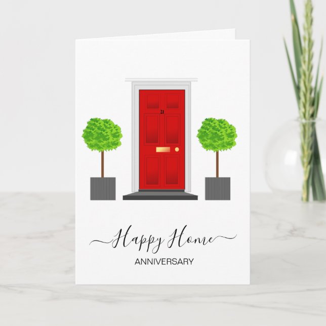 Cartão aniversário do seu novo agente imobiliário domésti (Frente)