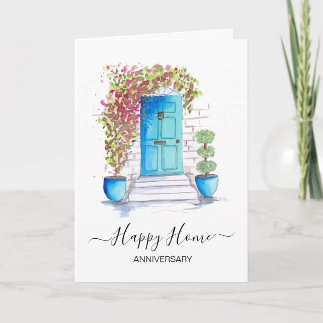 Cartão Aniversário do seu novo agente imobiliário domésti (Frente)