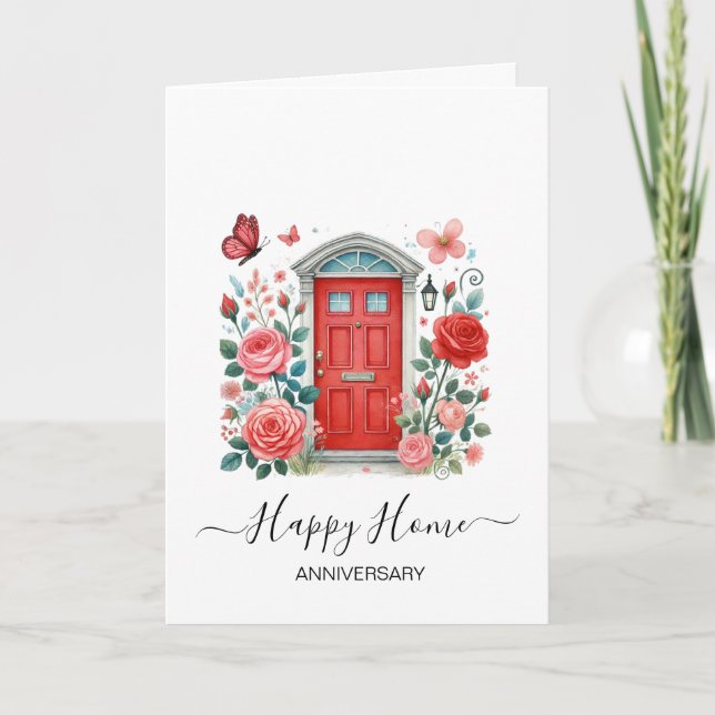 Cartão Aniversário do seu novo agente imobiliário domésti (Frente)