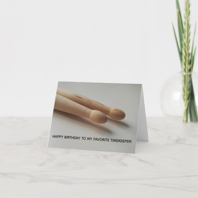 Cartão Aniversário do Temporizador Percussionista de Drum (Frente)