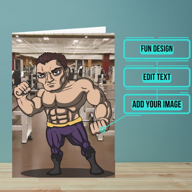 Cartão Aniversário do Treinador Pessoal Masculino (This fun card is specifically for the male personal trainer friend or family member in your life.)