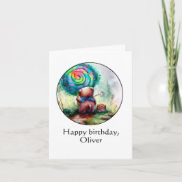 Cartão Aniversário do Urso Pequeno