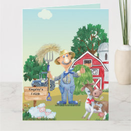 Cartão Aniversário do velho MacDonald Personalizado
