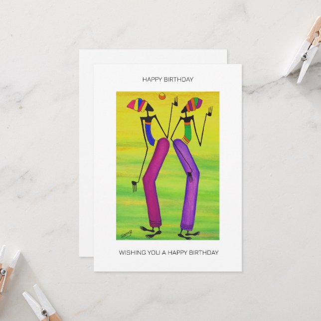 Cartão Aniversário do Verão Tropical de Cachorro Aquoso (Frente/Verso In Situ)