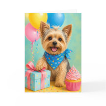 Aniversário do Yorkie Cute Yorkshire Terrier Anive