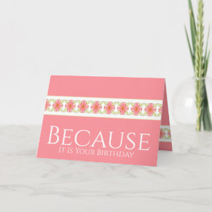 Cartão Aniversário Doce Floral Rosa-Rosa-Rosa-Blush