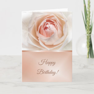 Cartão Aniversário Dourado Rosa Rosa Blush