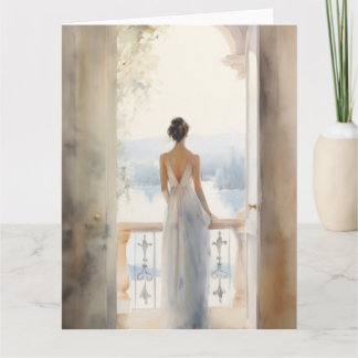 Cartão Aniversário elegante à beira do lago