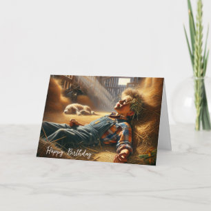 Cartão Aniversário Em Barn Hayloft