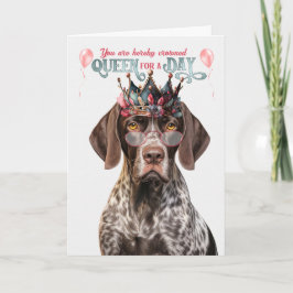 Cartão Aniversário Encantado de Cachorro Pequeno Rainha p