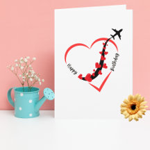 Aniversário Engraçado Avião Coração Aviação Minima