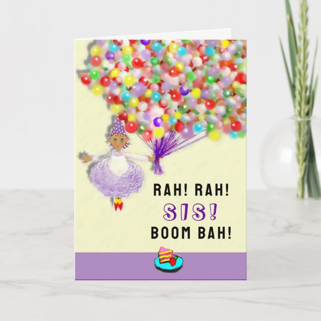 Cartão aniversário engraçado da irmã (Frente)