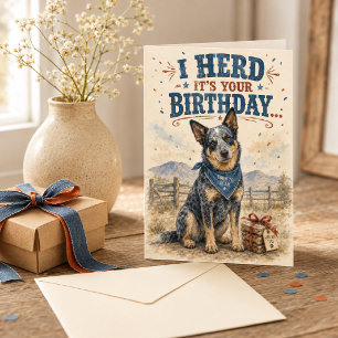 Cartão Aniversário engraçado do Australian Cattle Dog