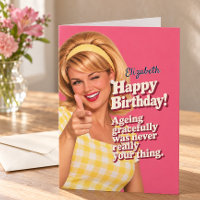 Aniversário Engraçado e Retro Personalizado Envelh