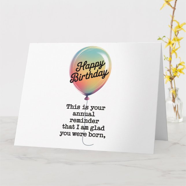 Cartão Aniversário Engraçado Estou Feliz Que Tinhas Nasce (Flor Amarela)