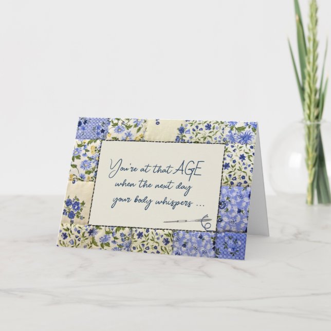 Cartão Aniversário envelhecendo Desmoronamento e Agulha (Frente)