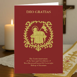 Cartão Aniversário Episcopal nº 10 Agnus Dei Dourado Bisp