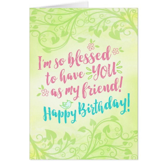 Cartão Aniversário, eu sou assim que abençoado para tê-lo (Frente)