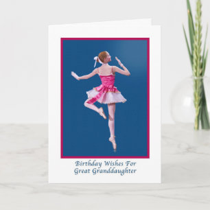 Cartão Aniversário, Excelente neta, Ballerina no Azul