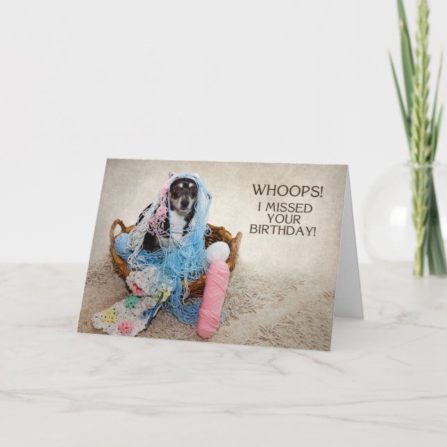 CARTÃO ANIVERSÁRIO FALHADO - HUMOR - CÃO ENGANADO EM FIOS (Frente)