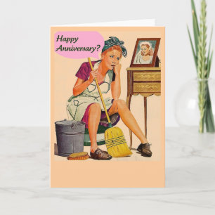 Cartão Aniversário feliz da dona de casa retro
