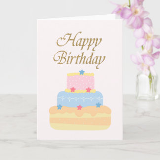 Cartão Aniversário feliz do Bolo de Aniversário