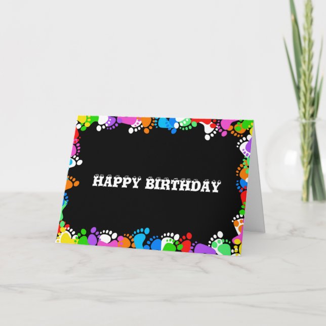 Cartão Aniversário Feliz Feet (Frente)