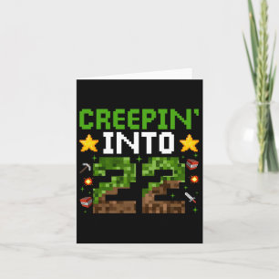 Cartão Aniversário Gamer Pixel Creepin" Em 22 Vídeo G