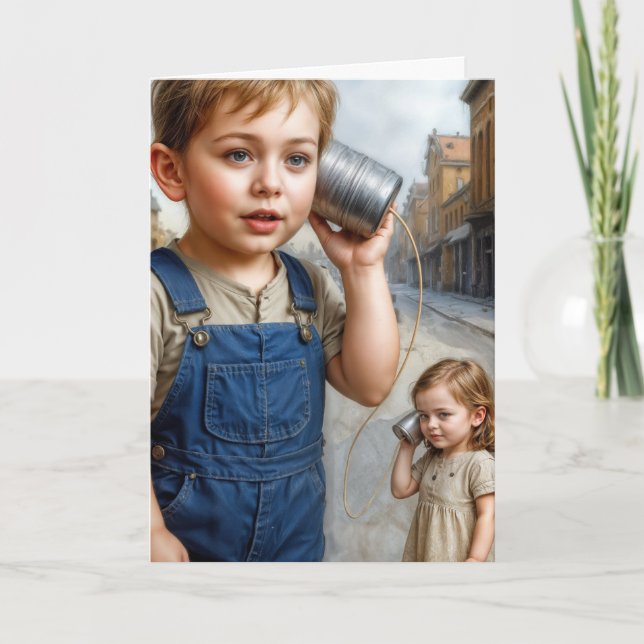 Cartão Aniversário Garoto e Garota com Tin (Frente)