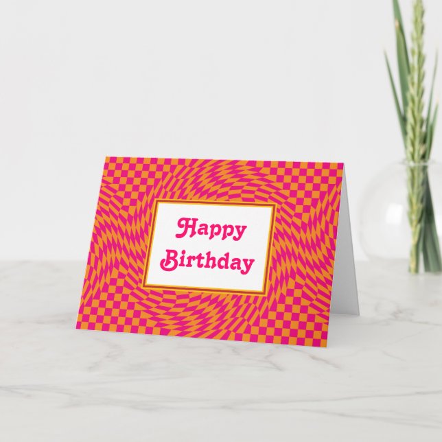 Cartão Aniversário Groovy (Frente)