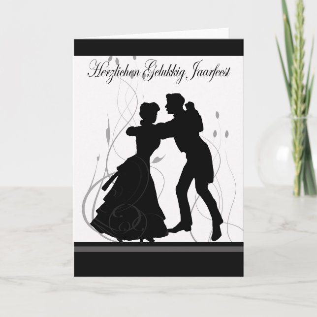 Cartão Aniversário-Holandês feliz (Frente)