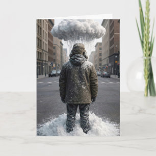 Cartão Aniversário Humor de Inverno Nuvem de Neve