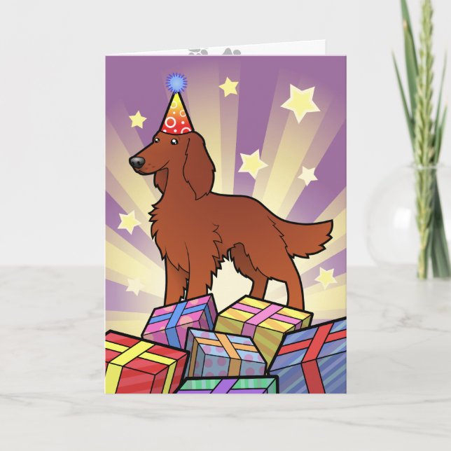 Cartão Aniversário irlandês / inglês / Gordon / Setter de (Frente)